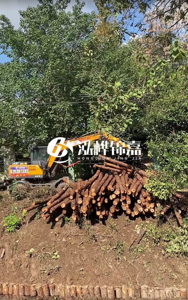 贛州挖機打木樁專業施工-松木樁打樁木在潮濕環境下是否會變形?